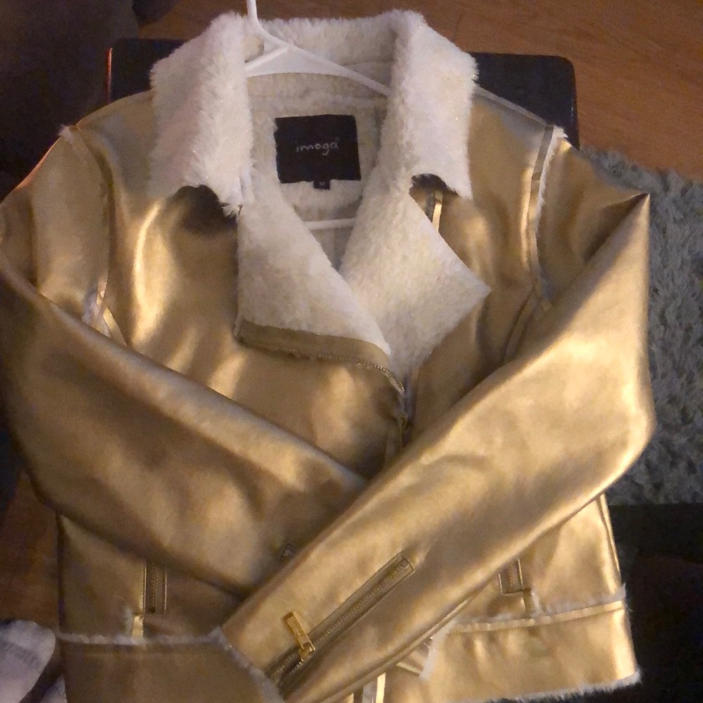 Girls Imoga Gold with White sparkle lining Jacket